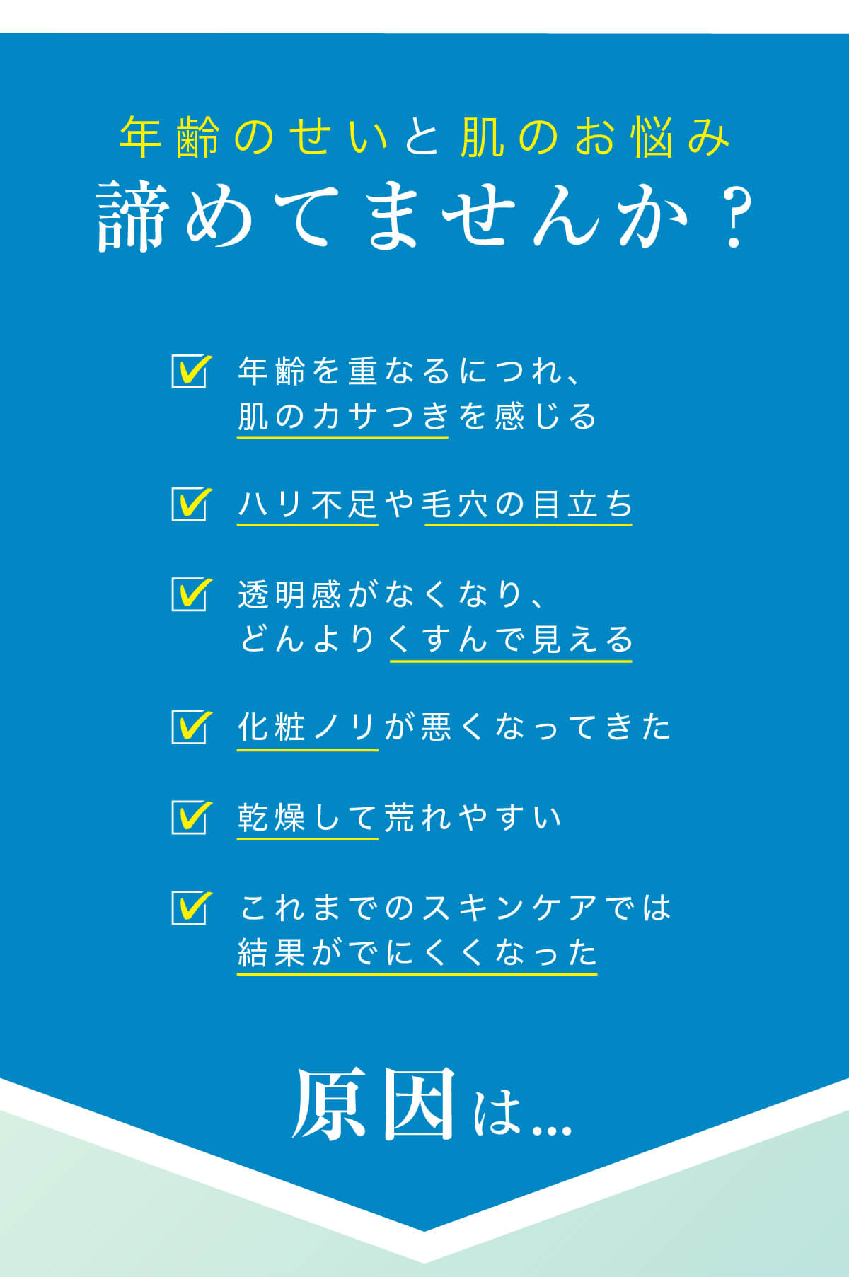 お肌のいろいろなお悩み諦めていませんか？